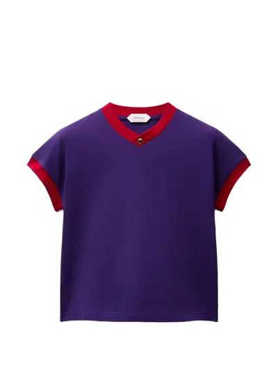 Versace Stretch Cotton-jersey T-shirt In Purple