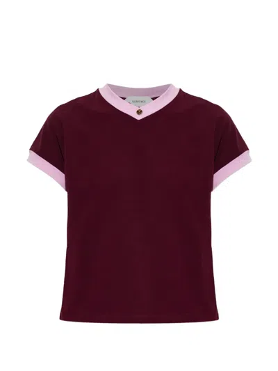 Versace Stretch Cotton-jersey T-shirt In Violett