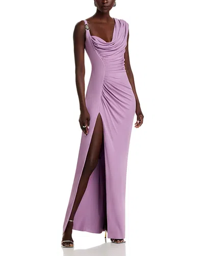 Versace Stretch Crepe Jersey Gown In Dusty Lavender