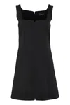 Versace Stretch Crepe Wool Dress In Black