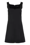Versace Stretch Crepe Wool Dress In Black