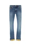 Versace Stretch Denim Jeans With Back Pockets In Mediumblue