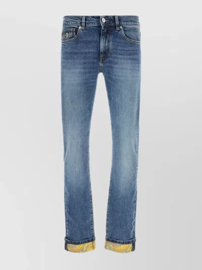VERSACE STRETCH DENIM JEANS WITH BACK POCKETS