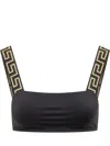 Versace Stretch Lycra Bikini Top In Black