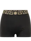 Versace Stretch Mini Shorts In Black