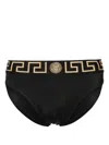 Versace Stretch Polyamide Swim Briefs With Greek Motif