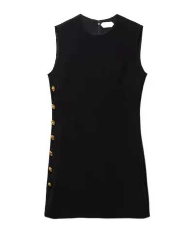 Versace Mini Robe En Cady De Viscose Stretch In Black