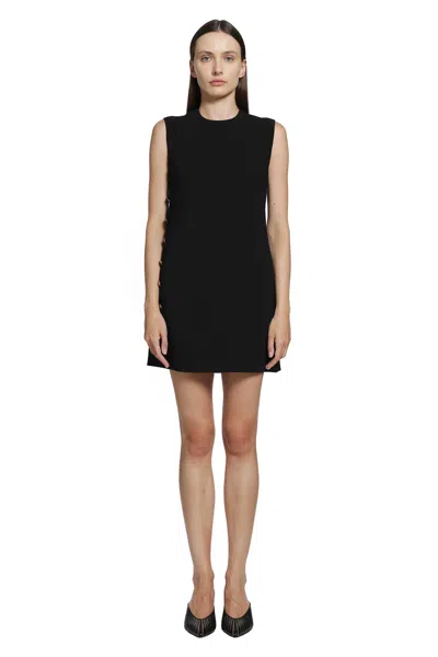 Versace Stretch Viscose Cady Mini Dress In Black