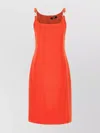Versace Medusa Cady Fitted Dress In Papaya