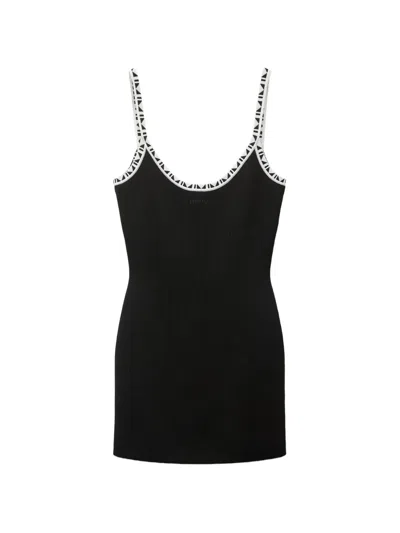 Versace Stretch Viscose Jacquard Mini Dress In Black