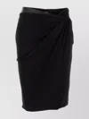 Versace Stretch Viscose Skirt Asymmetric Hem In Black