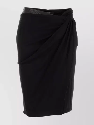 VERSACE STRETCH VISCOSE SKIRT ASYMMETRIC HEM
