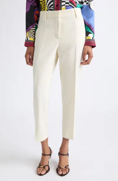 Versace Stretch Wool Evening Narrow Leg Pants In White