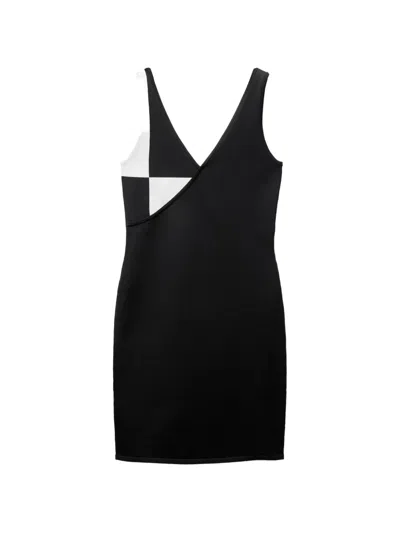 Versace Stretch Wool Knit Mini Dress In Black