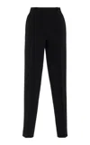 Versace Stretch-wool Straight-leg Trousers In Black