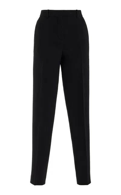 Versace Stretch-wool Straight-leg Trousers In Black