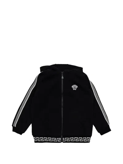 Versace Babies' Stripe-detail Logo-detail Hoodie In Multi