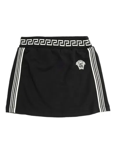 Versace Kids' Stripe-detail Skirt In Black