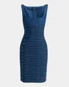 Versace Cotton Denim Midi Dress In Medium Blue