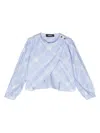 Versace Striped Asymmetric Blouse In White