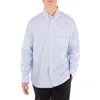 Versace Striped Barocco Sea Print Shirt In Blue