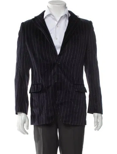 Pre-owned Versace Striped Blazer In Blue