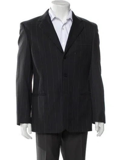 Pre-owned Versace Striped Blazer In Gray