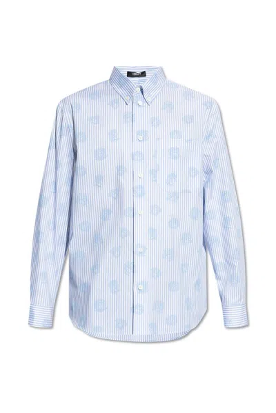 Versace Medusa Striped Shirt In Multi