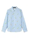 Versace Striped Button-up Shirt In Blue