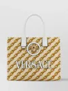 Versace Striped Chain Canvas La Medusa Tote