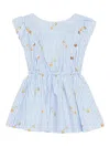 Versace Striped Cotton Dress In Blue