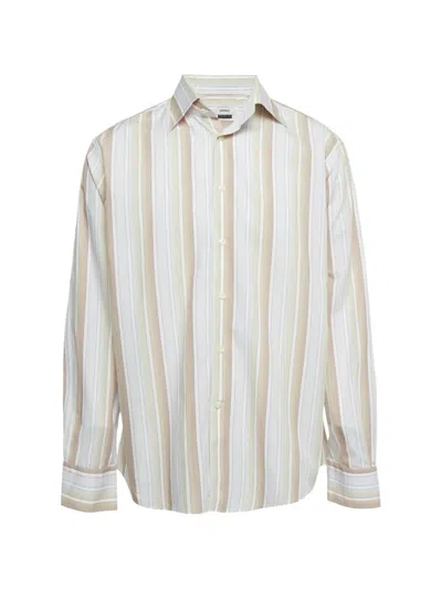 Pre-owned Versace Striped Cotton Shirt In Pink
