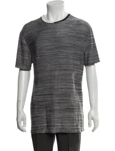 Pre-owned Versace Striped Crew Neck T-shirt In Gray