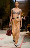 Versace Striped Denim Straight-leg Pants In Multi