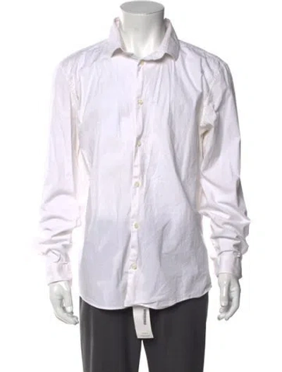 Pre-owned Versace Striped Long Sleeve Dress Shirt In Neutral