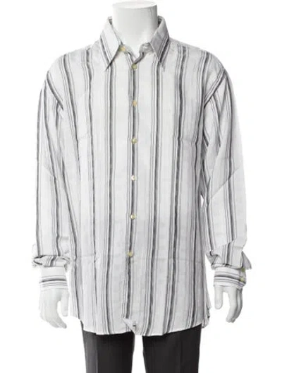 Pre-owned Versace Striped Long Sleeve Shirt