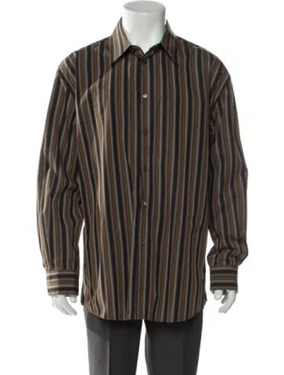 Pre-owned Versace Striped Long Sleeve Shirt In Multi