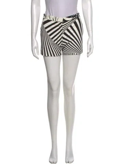 Pre-owned Versace Striped Mini Shorts In Black