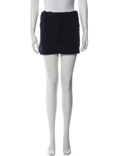 Pre-owned Versace Striped Mini Skirt In Black