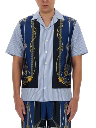 Versace Striped Nautical Shirt In Multicolor