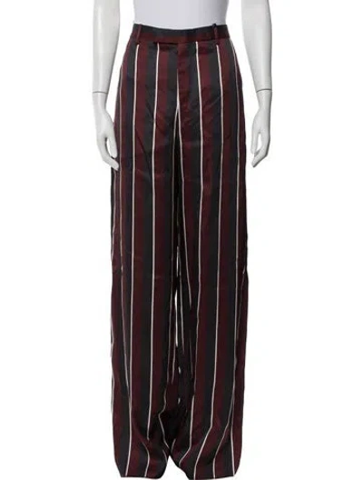 Pre-owned Versace Striped Pants W/ Tags In Burgundy