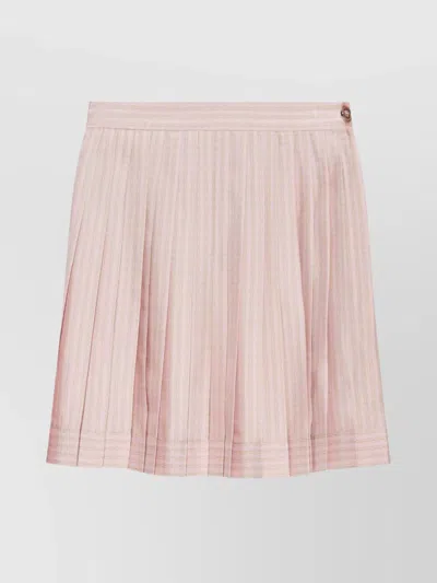 VERSACE STRIPED PLEATED SKIRT BUTTON DETAIL
