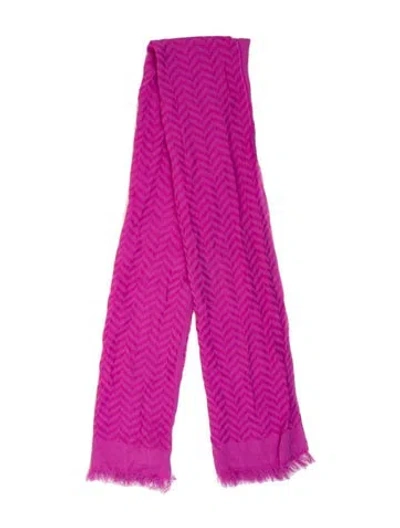 Pre-owned Versace Striped Scarf W/ Tags In Purple