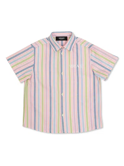 Versace Babies' Striped Shirt In Blue
