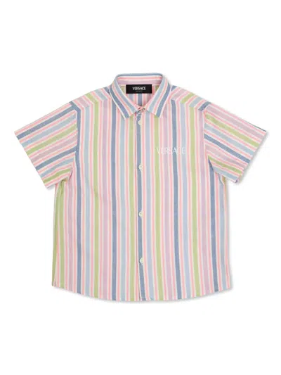 Versace Kids' Striped Shirt In Pink