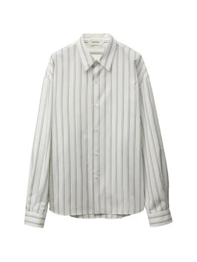 Versace Striped Shirt In White