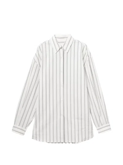 Versace Striped Shirt In White