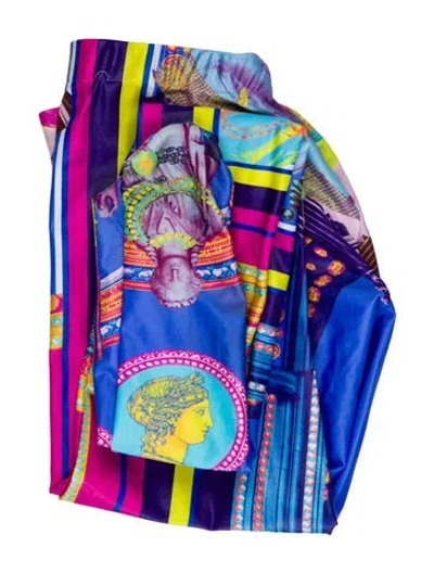 Pre-owned Versace Striped Skinny Leg Pants In Multi