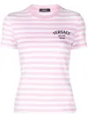 VERSACE VERSACE STRIPED T-SHIRT WITH EMBROIDERY