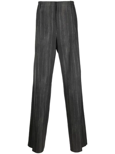 Versace Striped Tailored Trousers In Nero E Bianco